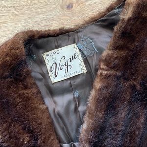 VINTAGE Midcentury Furs by Vogue Niagara Falls Brown Long Hair Beaver Fur